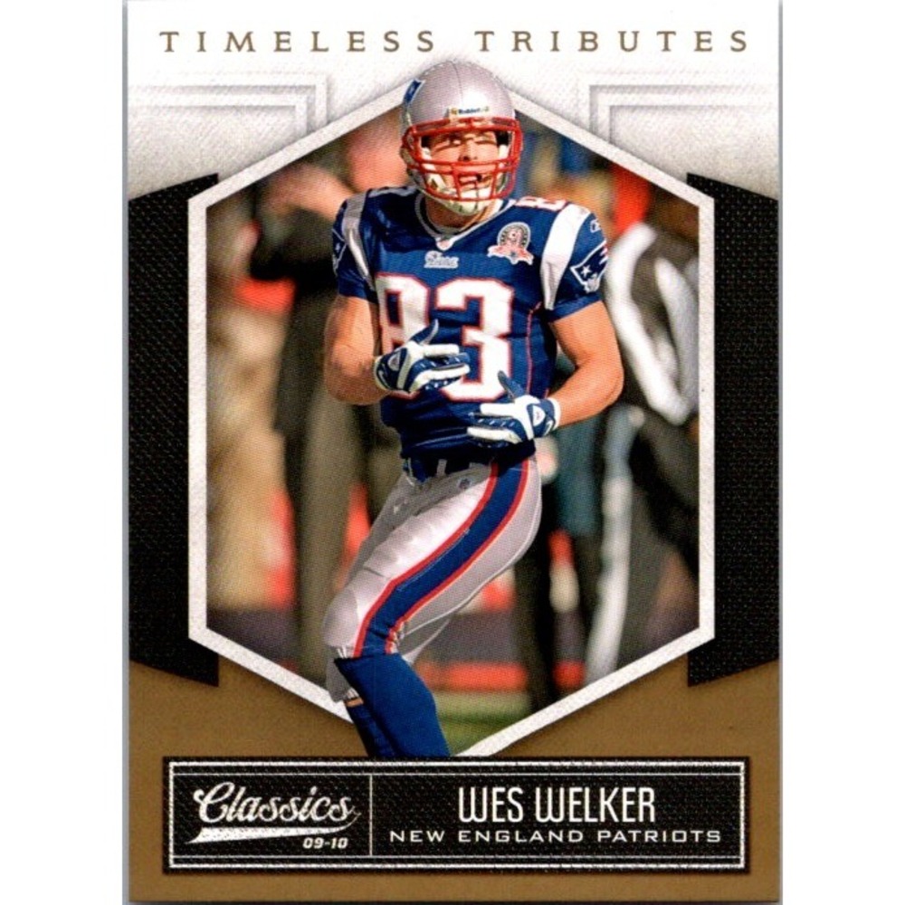 2010 Panini Classics #60 Wes Welker Timeless Tributes Gold #/50 Patriots
